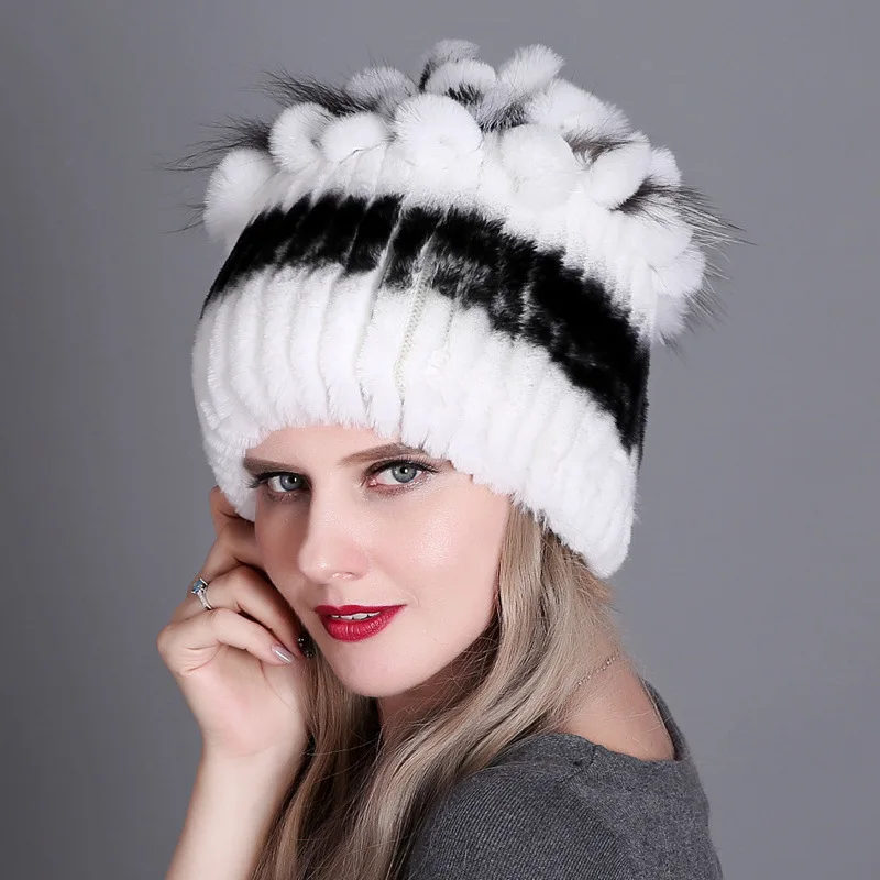 Winter Mink Fur Caps Rex Rabbit Fur Hats for Women Russion Style Kniting Warm Snow Cap Elegant Princess Beanies Cap Knitted Hat
Winter Mink Fur Caps Rex Rabbit Fur Hats for Women Russion Style Kniting Warm Snow Cap Elegant Princess Beanies Cap Knitted Hat