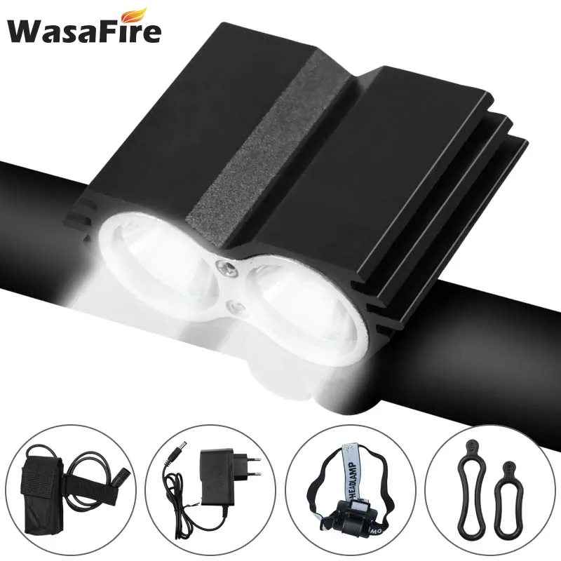 WasaFire 7000lm Bicycle Light 2* XM-L T6 LED Bike Front Light 4 Modes MTB Head Lamp Cycling Headlight Flashlight + 18650 Battery
WasaFire 7000lm Bicycle Light 2* XM-L T6 LED Bike Front Light 4 Modes MTB Head Lamp Cycling Headlight Flashlight + 18650 Battery