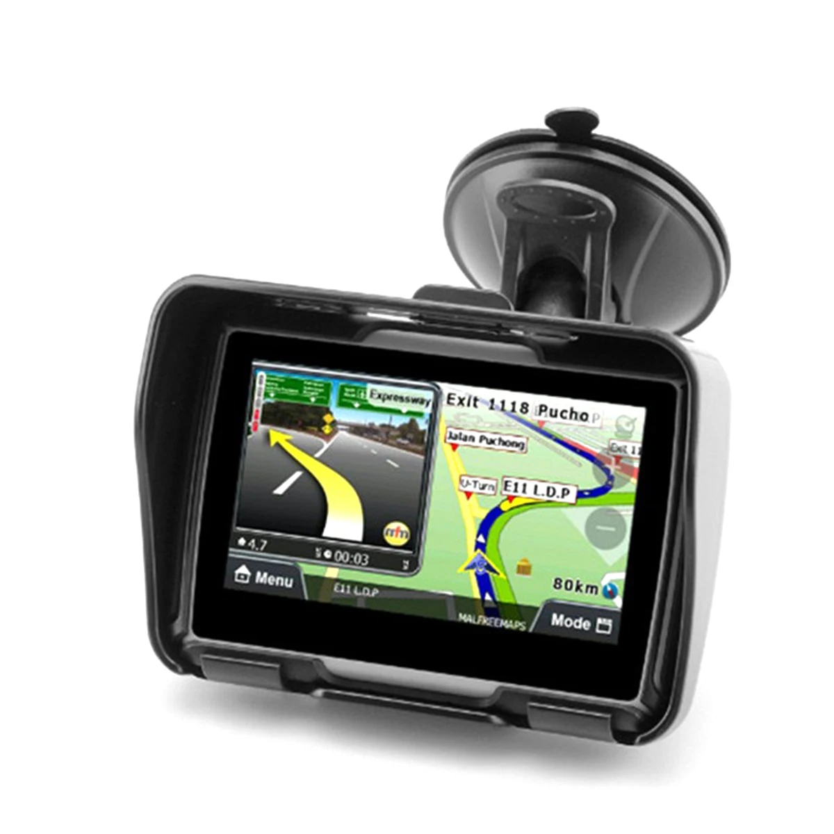 4.3 Inch TFT Display 480X272 Mstar MSB2531 128 MBytes+8GB FLASH Level 7 Waterproof Positioning GPS Navigator Black 
4.3 Inch TFT Display 480X272 Mstar MSB2531 128 MBytes+8GB FLASH Level 7 Waterproof Positioning GPS Navigator Black