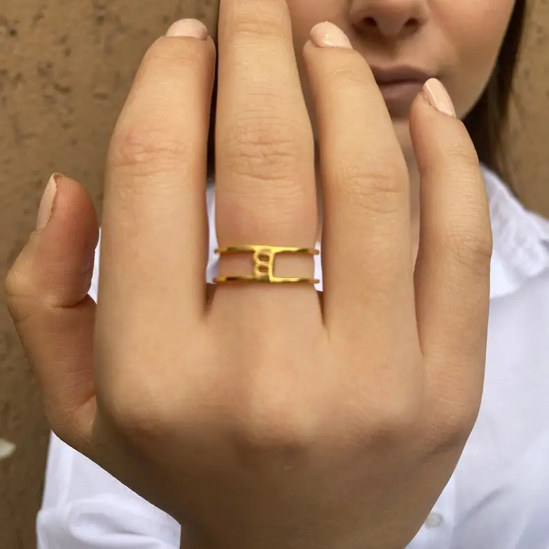 Custom Hollow Initial Letter Rings For Women Stainless Steel Ring Link Adjustable Ring Female Wedding Aesthetic Jewelry Gift
Custom Hollow Initial Letter Rings For Women Stainless Steel Ring Link Adjustable Ring Female Wedding Aesthetic Jewelry Gift