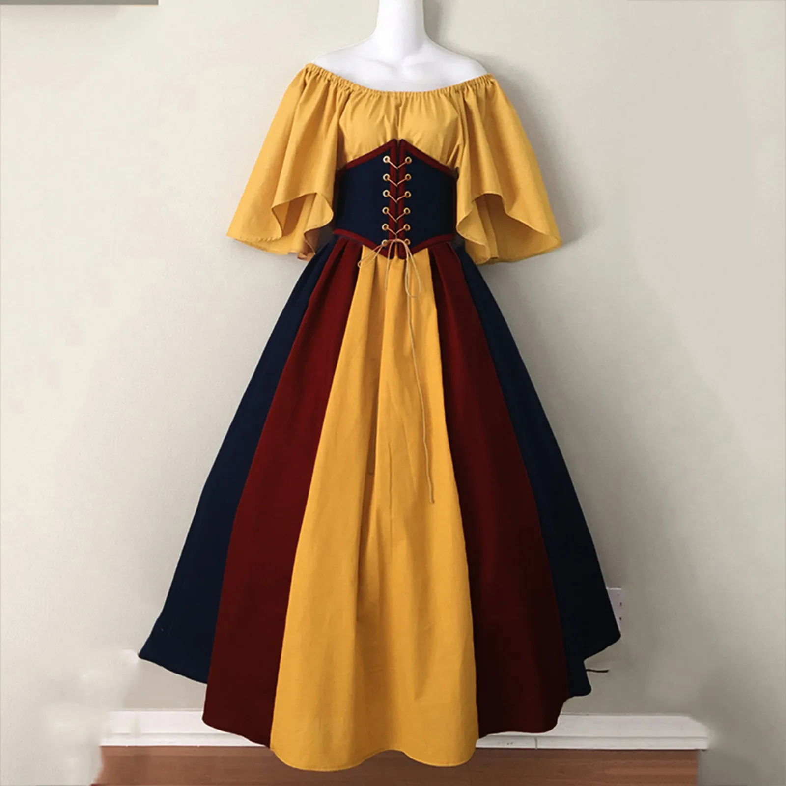 Women Fashion Women O Neck Short Sleeve Medieval Vintage Gothic Patchwork Dress Dress Slip for Women
Women Fashion Women O Neck Short Sleeve Medieval Vintage Gothic Patchwork Dress Dress Slip for Women