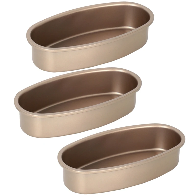 3 Pieces Non Stick Oval Shape Cake Pan Cheesecake Loaf Bread Mold Baking Tray For Oven And Baking
3 Pieces Non Stick Oval Shape Cake Pan Cheesecake Loaf Bread Mold Baking Tray For Oven And Baking