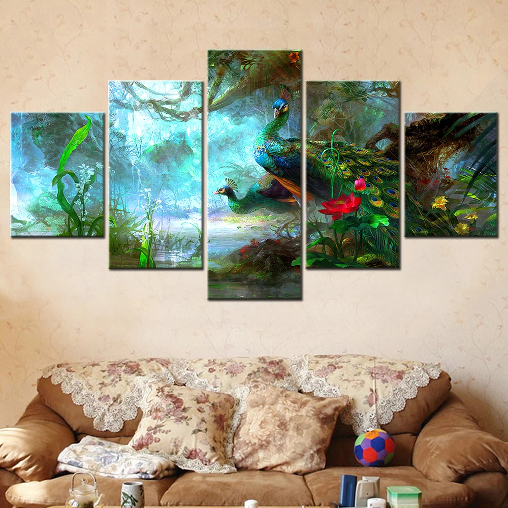 Peacock Scenery Wall Art Canvas Set Modular Canvas Painting for Living Room Decor Modern House Decoration Poster Bedroom Picture 
Peacock Scenery Wall Art Canvas Set Modular Canvas Painting for Living Room Decor Modern House Decoration Poster Bedroom Picture