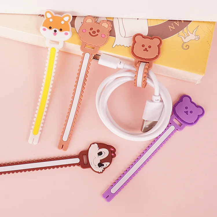 Cartoon cute silicone strap serrated anti-lost earphone storage soft tape data cable strapping creative cable organizer winder
Cartoon cute silicone strap serrated anti-lost earphone storage soft tape data cable strapping creative cable organizer winder