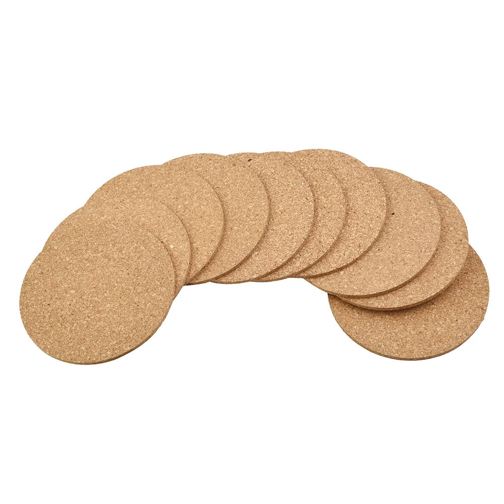 

10Pcs Anti-Slip Cork Coaster Natural Heat Resistant Cup Mat Coffee Tea Hot Drink Placemat Dining Table Kitchen DIY Desktop Decor