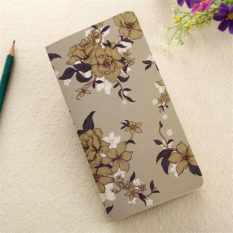 Винтажный цветочный дизайн мини-блокнот дневник записки 48 к Мягкая тетрадь