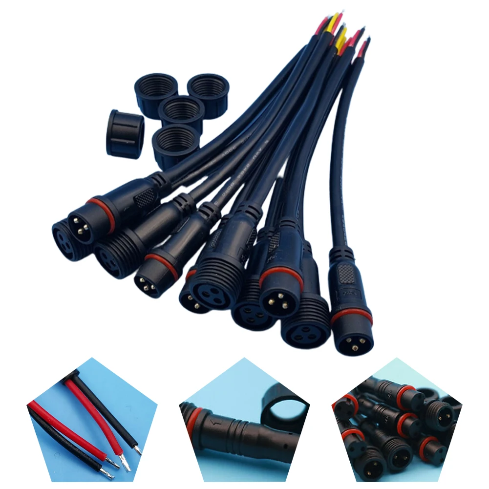 5 Pairs IP65 Waterproof 2/3-Pin 22AWG Wire LED Male And Female Cable Connector LED Light Bar Connector DC 12V Camera Power Cord
5 Pairs IP65 Waterproof 2/3-Pin 22AWG Wire LED Male And Female Cable Connector LED Light Bar Connector DC 12V Camera Power Cord