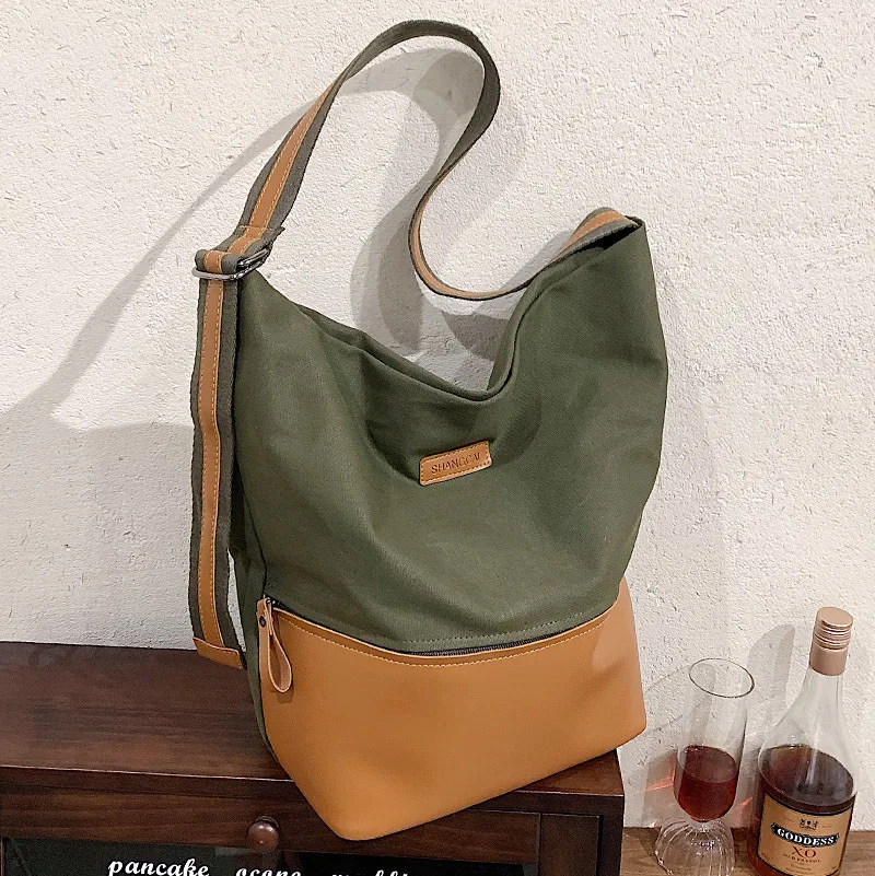 Large-capacity Canvas Bag Women's Bag2022spring and Summer Popular New Trendy All-match Fashion One-shoulder Underarm Bucket Bag
Large-capacity Canvas Bag Women's Bag2022spring and Summer Popular New Trendy All-match Fashion One-shoulder Underarm Bucket Bag