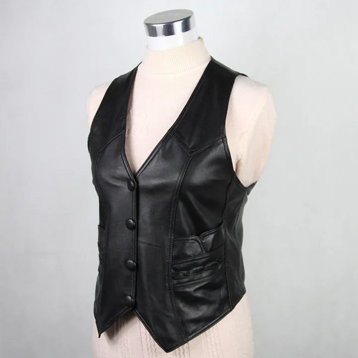 Woman Spring Hot Sale Black V-neck Single Breasted 100% Sheepskin Outerwear Female Velvet Thick Sheepskin Vests
Woman Spring Hot Sale Black V-neck Single Breasted 100% Sheepskin Outerwear Female Velvet Thick Sheepskin Vests