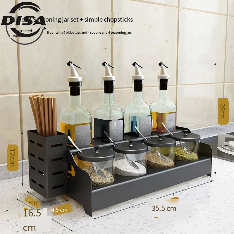 Seasoning box set household combined kitchen condiment cans bottle can combination set seasoning oil salt sauce vinegar rack
Seasoning box set household combined kitchen condiment cans bottle can combination set seasoning oil salt sauce vinegar rack