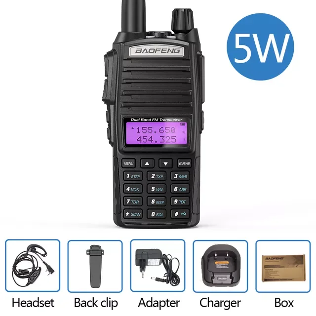 UV-82 5W Двойная рация PPT VHF/UHF Двухдиапазонная портативная CB Любительская станция
UV-82 5W Двойная рация PPT VHF/UHF Двухдиапазонная портативная CB Любительская станция