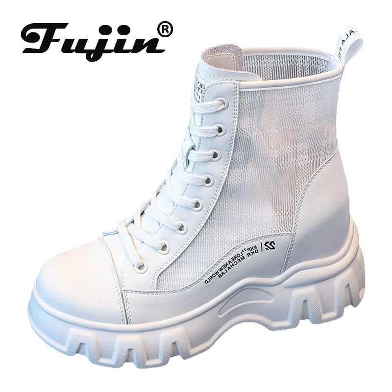 Fujin 9cm Genuine Leather Women Summer Boots Platform Shoes Wedge Air Mesh Botas De Mujer Hidden Heel Shoes Chunky Boots
Fujin 9cm Genuine Leather Women Summer Boots Platform Shoes Wedge Air Mesh Botas De Mujer Hidden Heel Shoes Chunky Boots