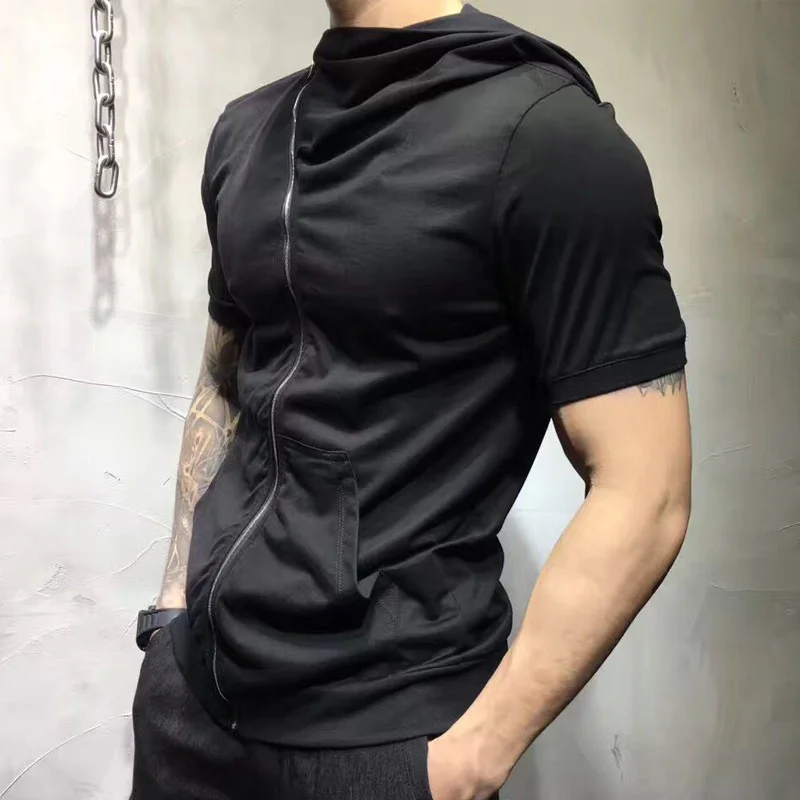 2022 Summer New Tide Brand Mens Diagonal Zipper Cardigan Solid Color Witch Hat Tshirt Men Slim Short-sleeved T-shirt male Top
2022 Summer New Tide Brand Mens Diagonal Zipper Cardigan Solid Color Witch Hat Tshirt Men Slim Short-sleeved T-shirt male Top