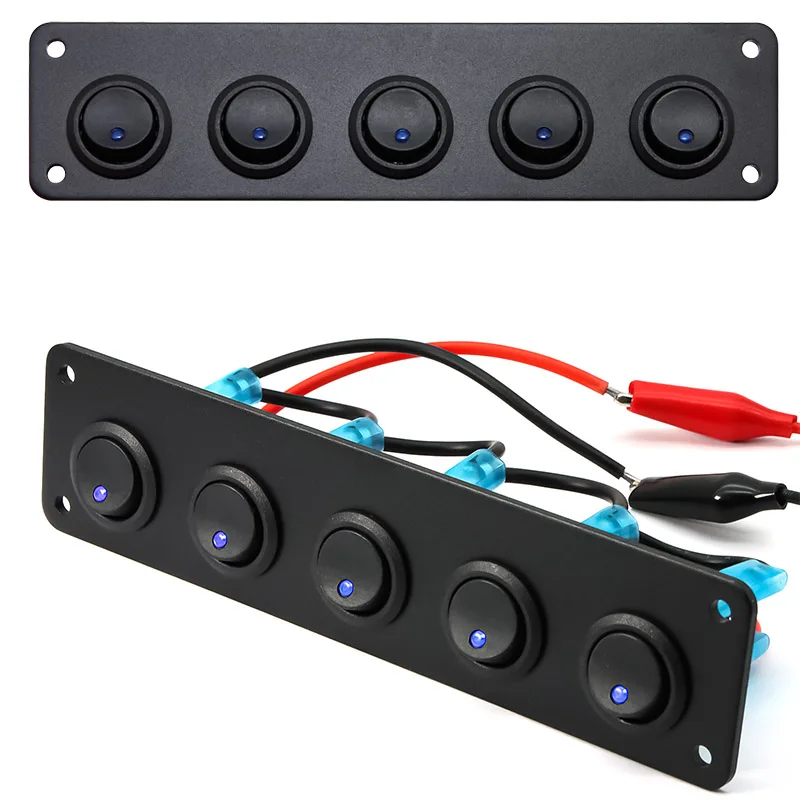 Waterproof 5 Gang Round Dash Rocker Toggle Switch Panel 6 Gang 12v Circuit Universal Car Boat Switch Panel
Waterproof 5 Gang Round Dash Rocker Toggle Switch Panel 6 Gang 12v Circuit Universal Car Boat Switch Panel