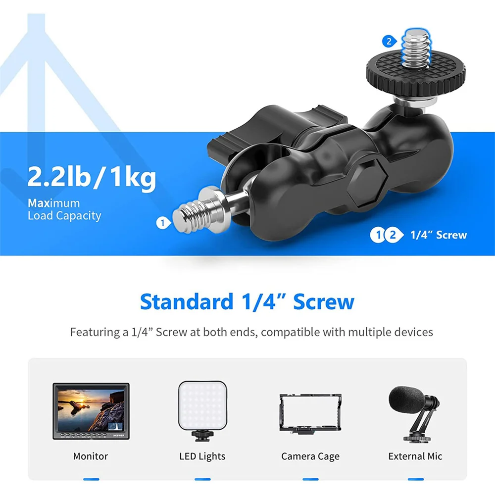 Universal Magic Arm with Small Ball Head Monitor Magic Arm For Sony A7S3/Canon Camera Accessories
Universal Magic Arm with Small Ball Head Monitor Magic Arm For Sony A7S3/Canon Camera Accessories