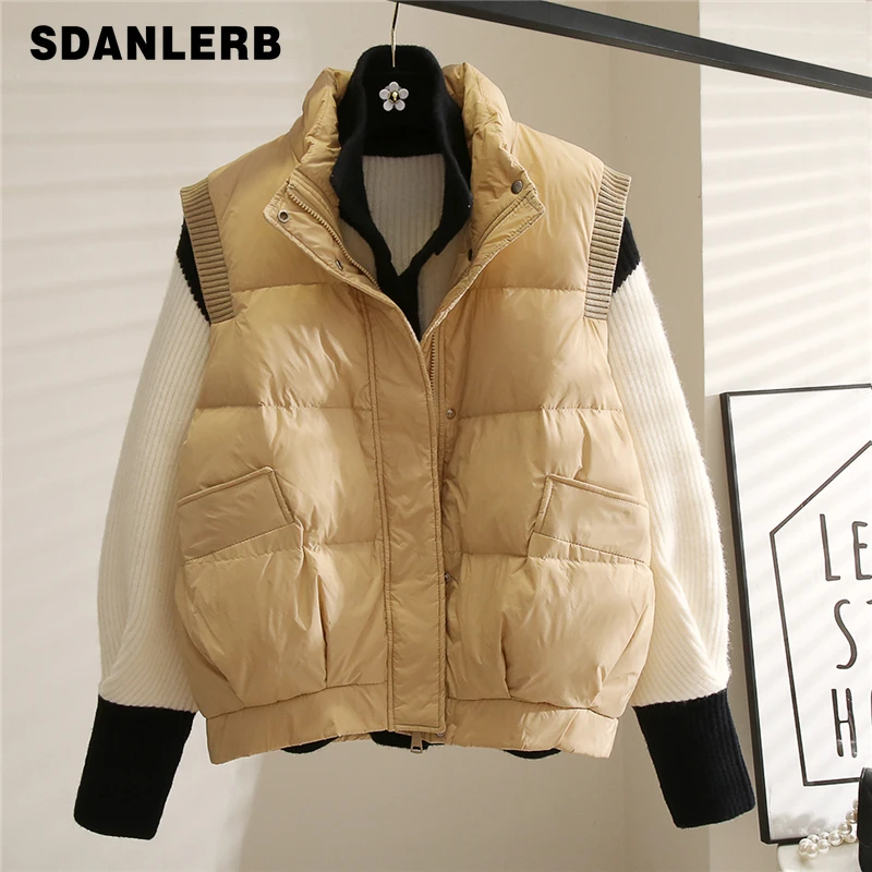 Short Stand Collar Down Vest for Women 2022 Autumn and Winter Sleeveless Coat Loose All-Match White Duck Down Vest Waistcoat
Short Stand Collar Down Vest for Women 2022 Autumn and Winter Sleeveless Coat Loose All-Match White Duck Down Vest Waistcoat