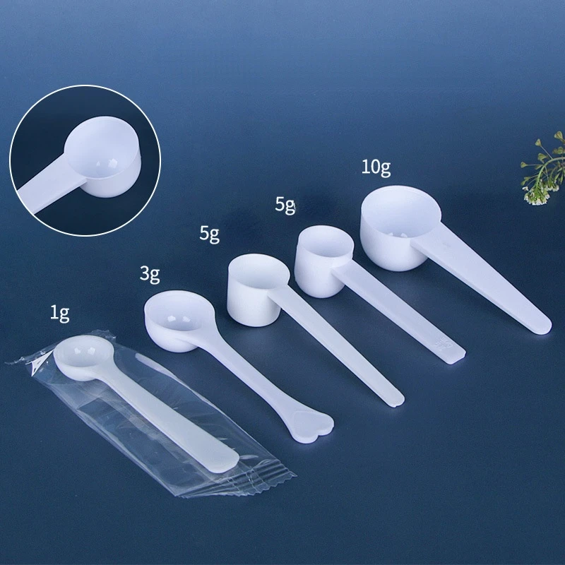 

1g 3g 5g 10g 15g Disposable Plastic Measuring Spoons Coffee Tea Milk Powder Spoon Cutlery Spoons Kitchen Tableware