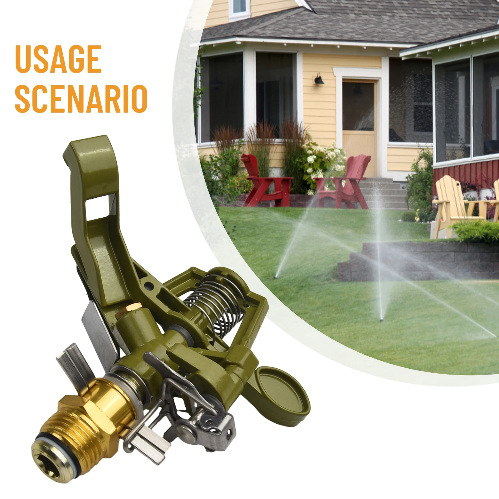1/2" Brass Impact Sprinkler 360 Degree Adjustable Rotating Water Watering Sprinkler Sprayer For Lawn Garden Yard Grass
1/2" Brass Impact Sprinkler 360 Degree Adjustable Rotating Water Watering Sprinkler Sprayer For Lawn Garden Yard Grass