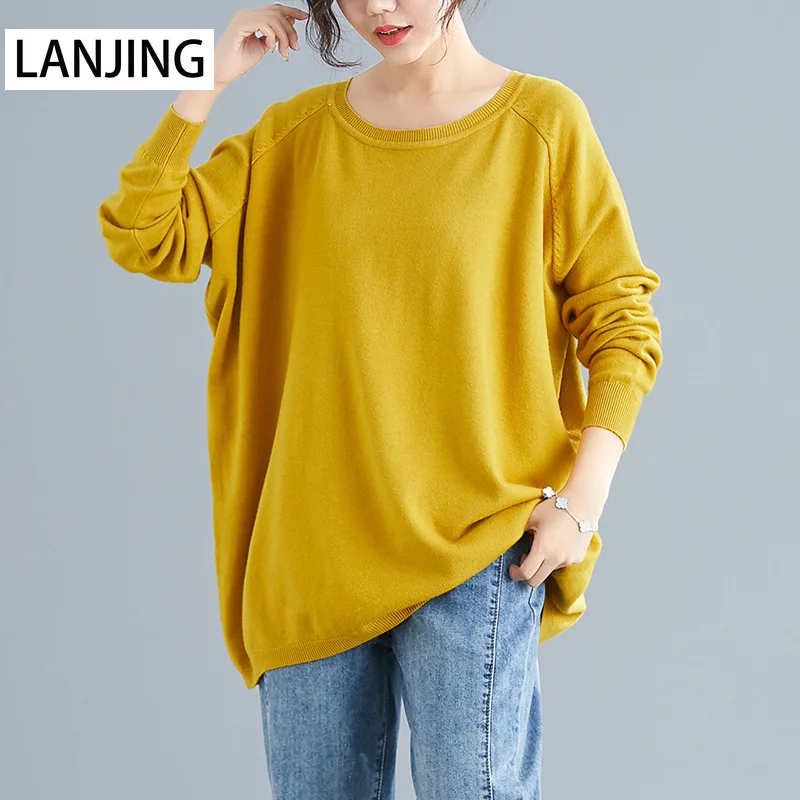 Large size women's new Korean round neck loose long-sleeved sweater woman tshirts Cotton Regular Summer Tops
Large size women's new Korean round neck loose long-sleeved sweater woman tshirts Cotton Regular Summer Tops