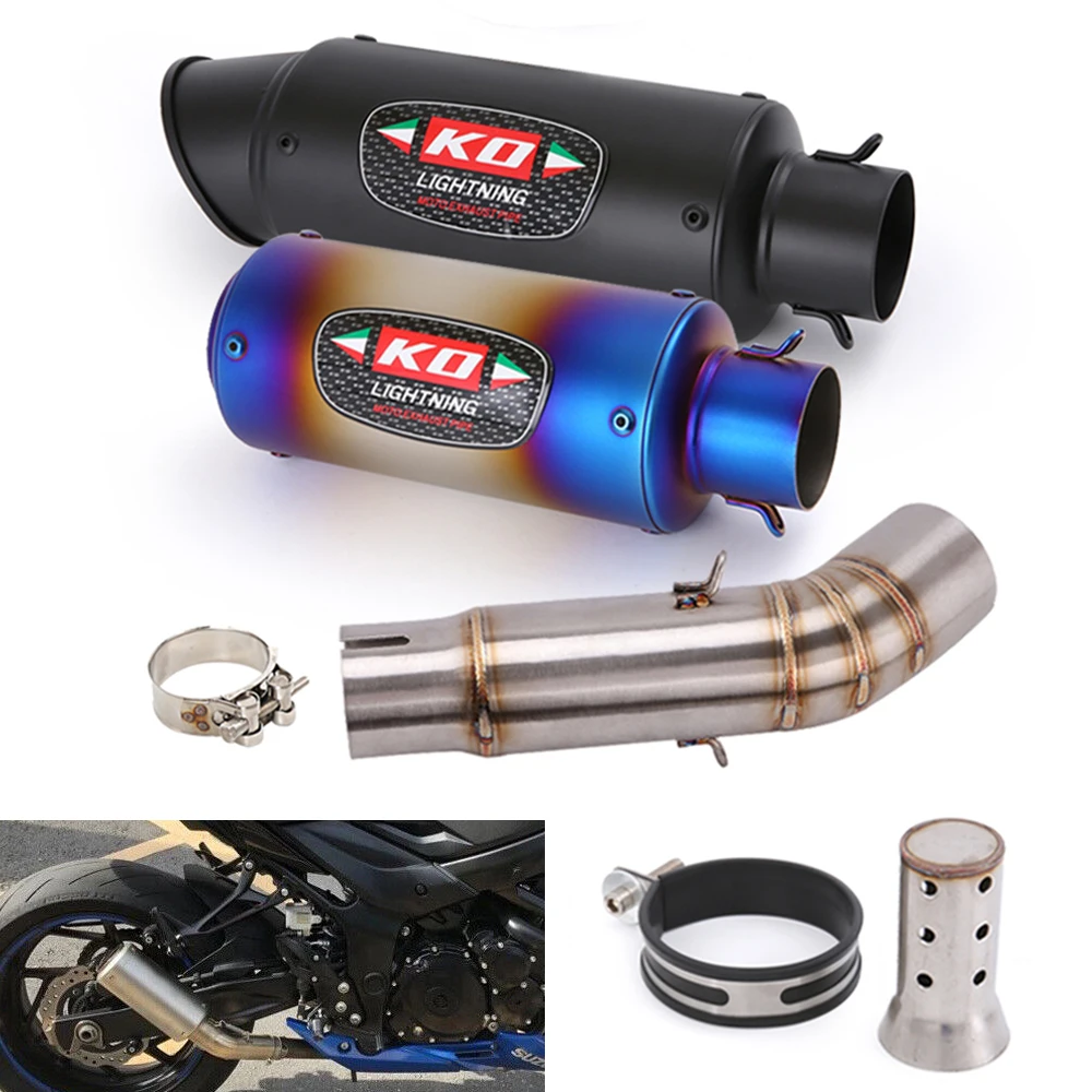 

BK750 Tail Escape Motorcycle Exhaust Muffler Mid Link Pipe Removable DB Killer Slip On FOR SUZUKI GSX-S750 GSR750 Until 2022