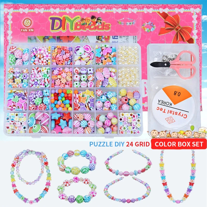 24 Cells Girls Handmade Beads Necklace Bracelet Jewelry Educational Toys Gifts Children Creative DIY Beads Toy Accessories Set
24 Cells Girls Handmade Beads Necklace Bracelet Jewelry Educational Toys Gifts Children Creative DIY Beads Toy Accessories Set