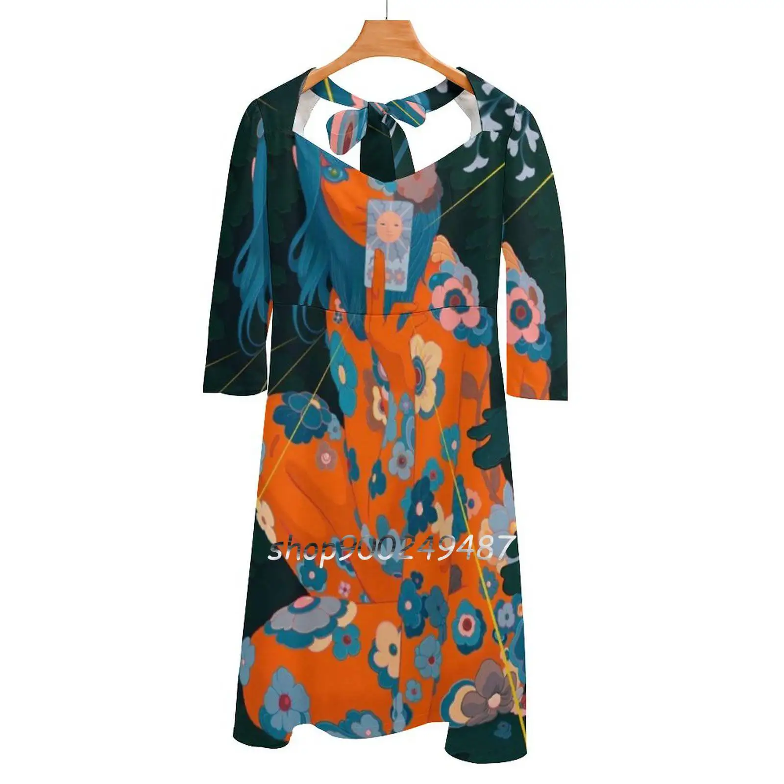 

Расклешенное платье Azimuth-Suntarot-Lores с сердечком, модное дизайнерское свободное платье большого размера, винтажное платье с надписью Love Power Girl