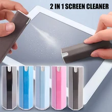 2-IN-1 Phone Screen Cleaner Spray Bottle Computer Screen Dust Removal Microfiber Cloth Wipe Set Cleaning Tools for IPad Iphone