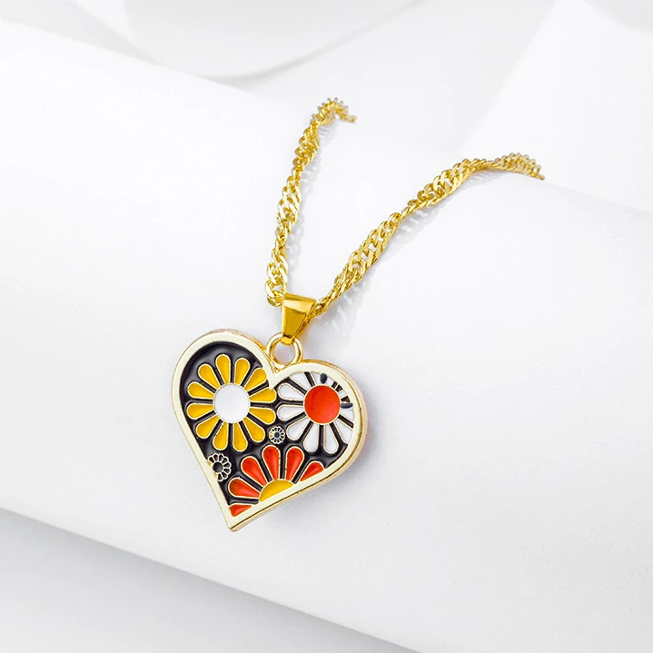 Simple Design Multicolour Dripping Oil Heart Pendant Necklace Choker Necklace for Women Party Fashion Jewelry Wholesale
Simple Design Multicolour Dripping Oil Heart Pendant Necklace Choker Necklace for Women Party Fashion Jewelry Wholesale