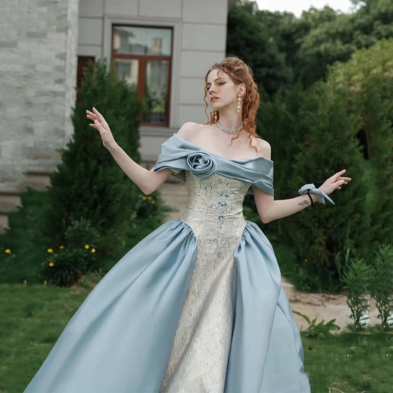 Satin Blue Luxury Dress Elegant Long Gowns For Women Prom Engagement Dresses Formal Evening Party Beaded Bowknot Vestidos Verano
Satin Blue Luxury Dress Elegant Long Gowns For Women Prom Engagement Dresses Formal Evening Party Beaded Bowknot Vestidos Verano