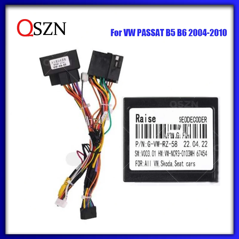 

QSZN 16 PIN android Canbus box VW-RZ-58 Adaptor for For VW Passat B5 For Seat Ibiza Wirng Harness Power Cable Car radio