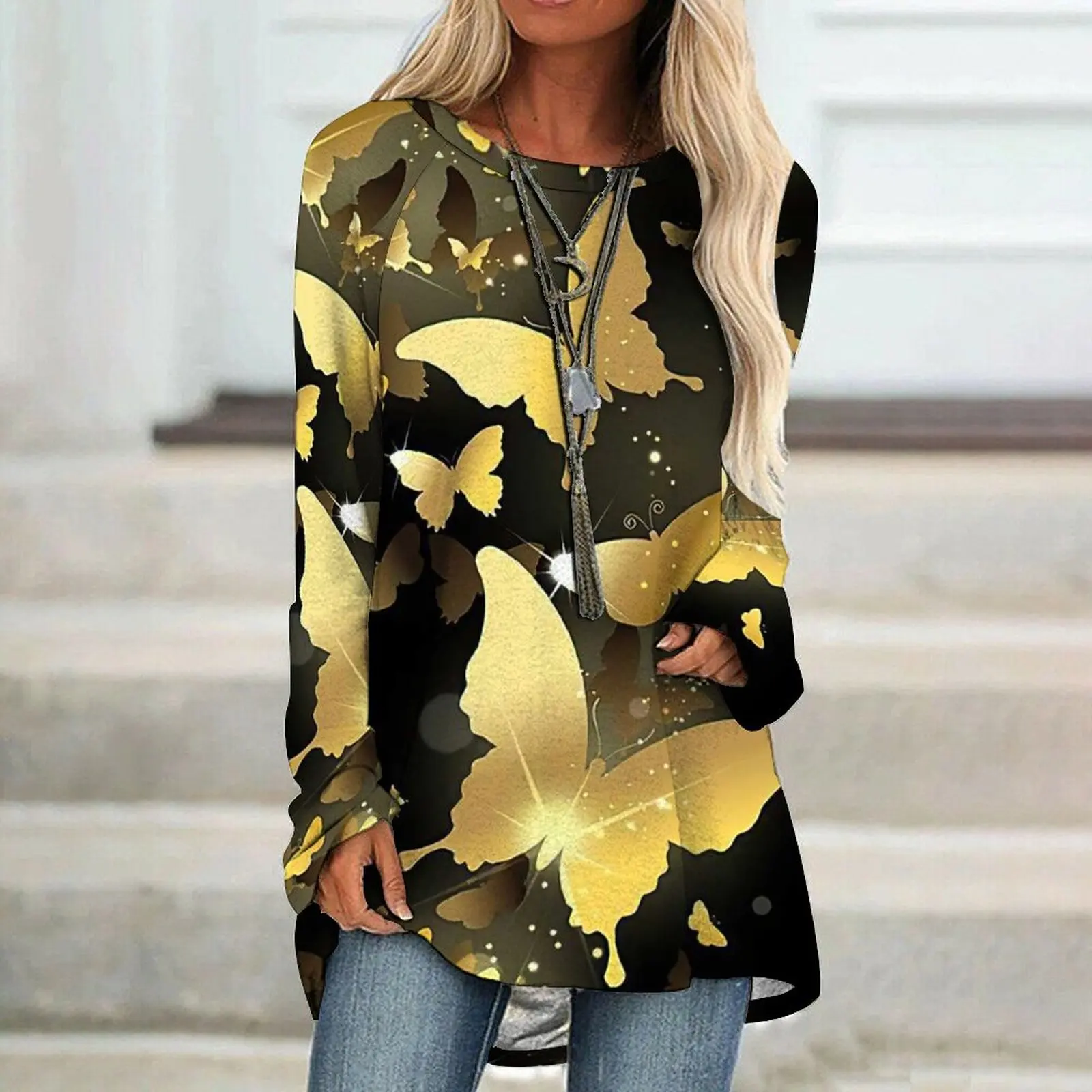 2022 Foreign trade women's loose round neck digital printing butterfly and dragonfly series T-shirt long sleeve top
2022 Foreign trade women's loose round neck digital printing butterfly and dragonfly series T-shirt long sleeve top