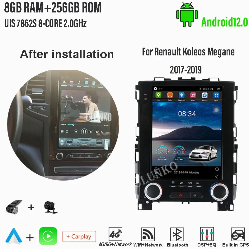 Clunko For Renault Koleos Megane 2017- 2019 Android Car Radio Stereo Tesla Screen Multimedia Player Carplay Auto 8G+256G 4G WIFI
Clunko For Renault Koleos Megane 2017- 2019 Android Car Radio Stereo Tesla Screen Multimedia Player Carplay Auto 8G+256G 4G WIFI