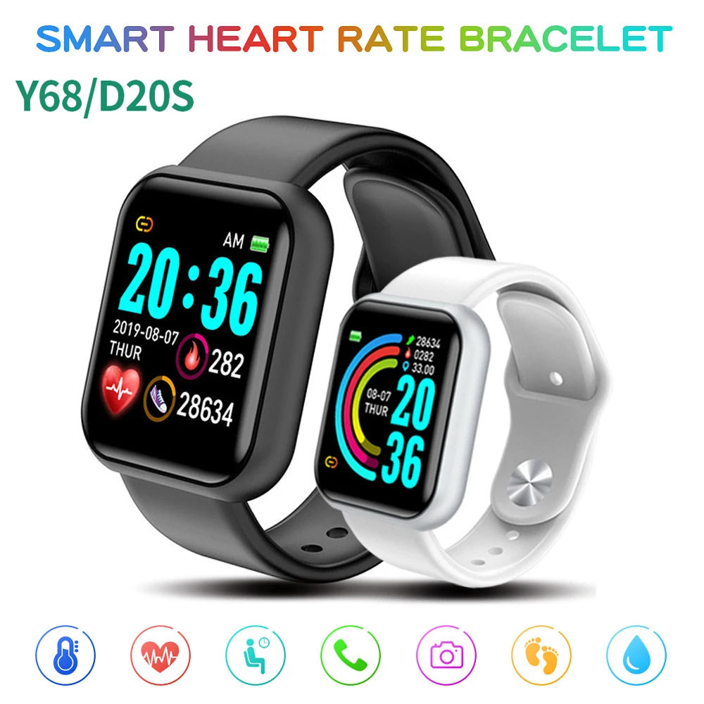 

2023 new Y68 D20 Smart Watch Bluetooth Answer Call Sport Fitness Tracker Custom Dial Smartwatch rate blood pressure PK D13 D18