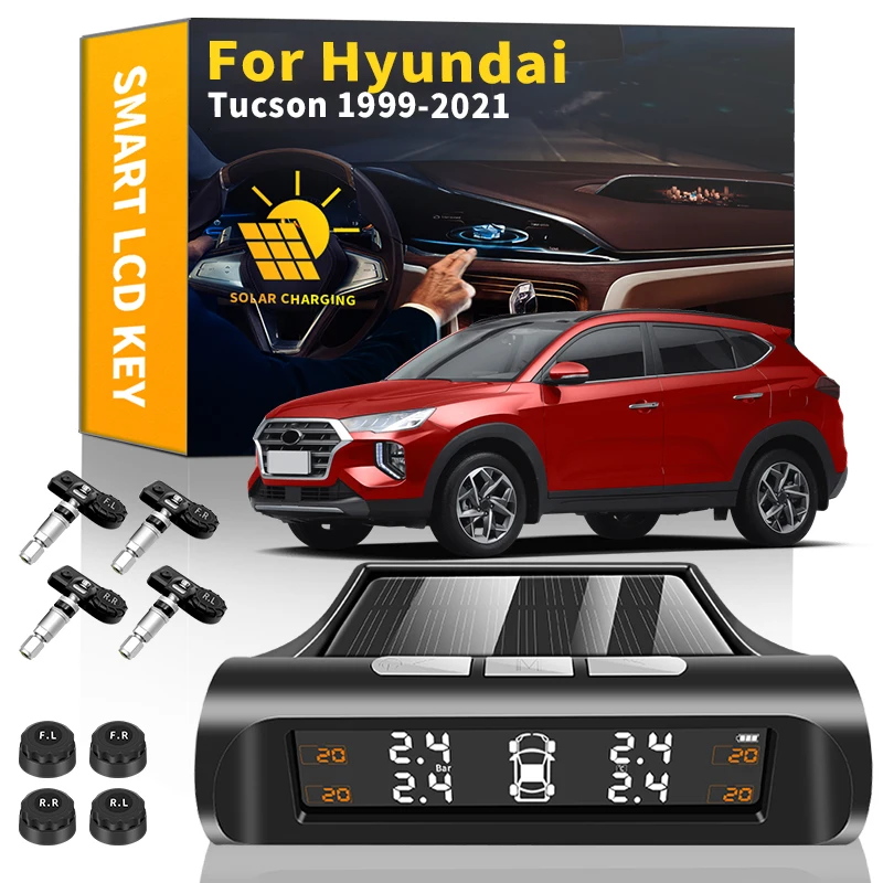 Smart Car TPMS Tire Pressure Monitoring System Solar LCD Display Security Alarm Sensor For Hyundai Tucson 1999-2021 Accessories 
Smart Car TPMS Tire Pressure Monitoring System Solar LCD Display Security Alarm Sensor For Hyundai Tucson 1999-2021 Accessories