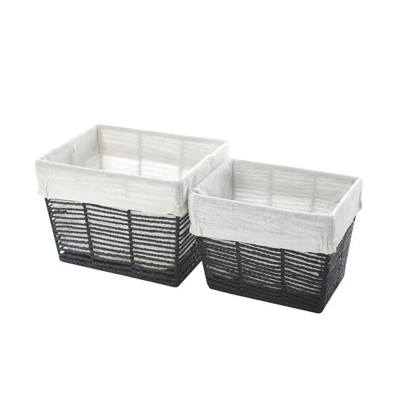 Sturdy, Stylish Black Set of 2 Storage Baskets, Perfect for Home Organization and Decoration.
Sturdy, Stylish Black Set of 2 Storage Baskets, Perfect for Home Organization and Decoration.