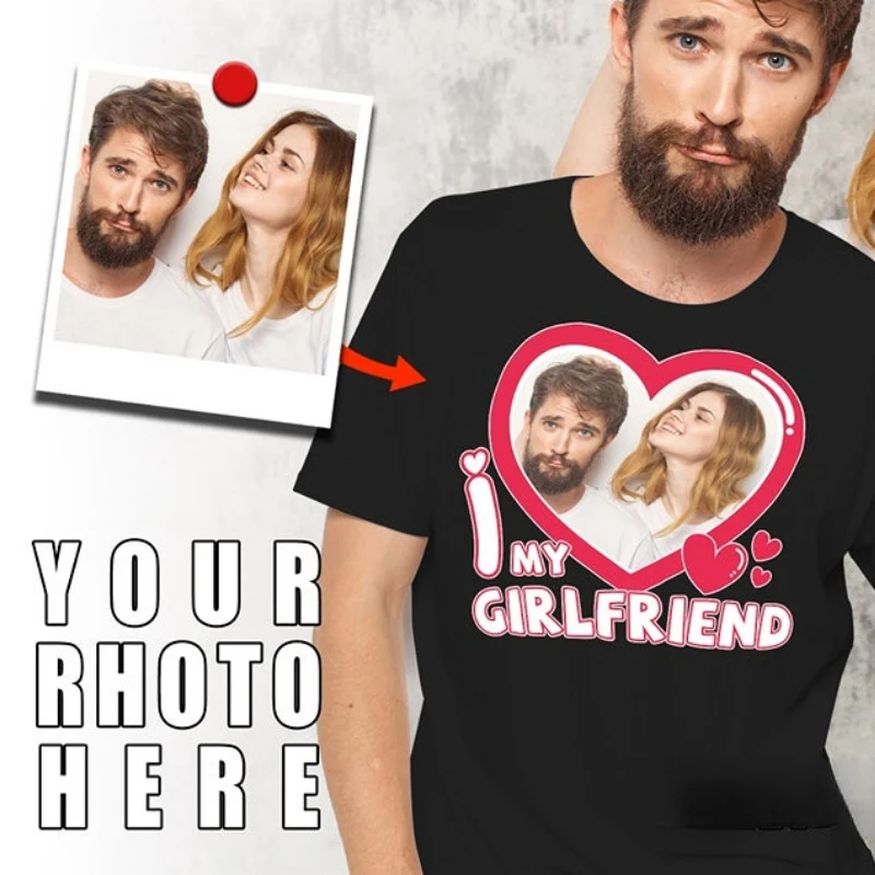 Рубашка Я люблю свою подругу I Heart My GF на заказ Футболки Подарки День Святого