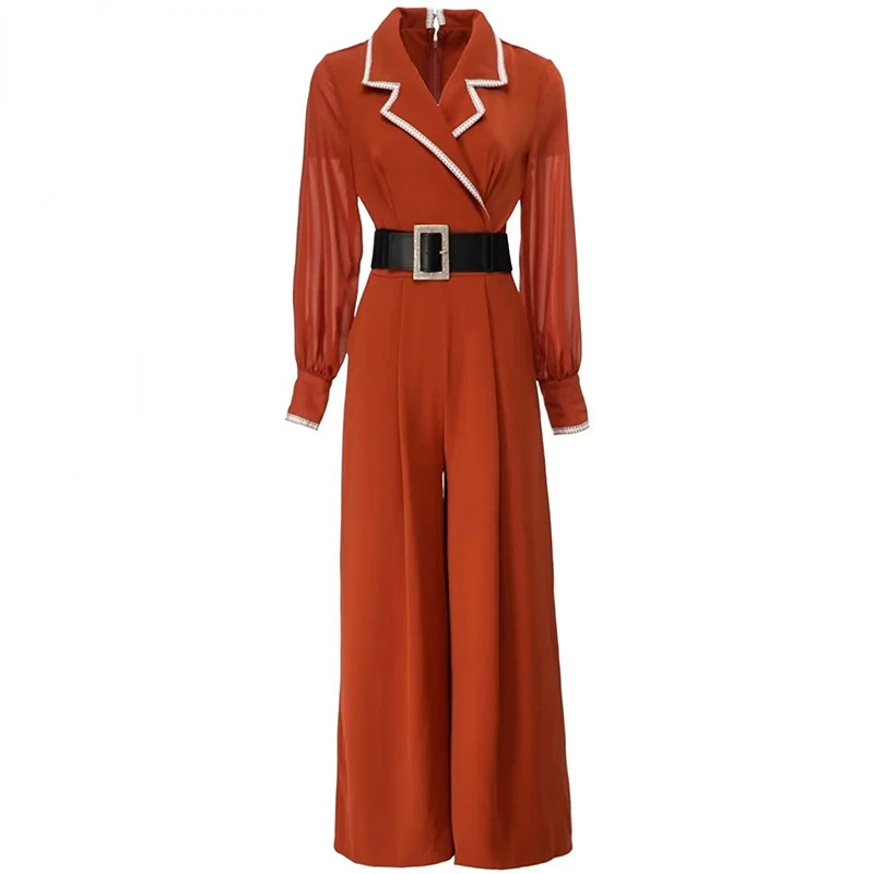 2023 Runway Luxury Designer High Quality Spring Summer Romper Women Lantern Long Sleeve Lace-up Girdle Waist Jumpsuit Trousers
2023 Runway Luxury Designer High Quality Spring Summer Romper Women Lantern Long Sleeve Lace-up Girdle Waist Jumpsuit Trousers