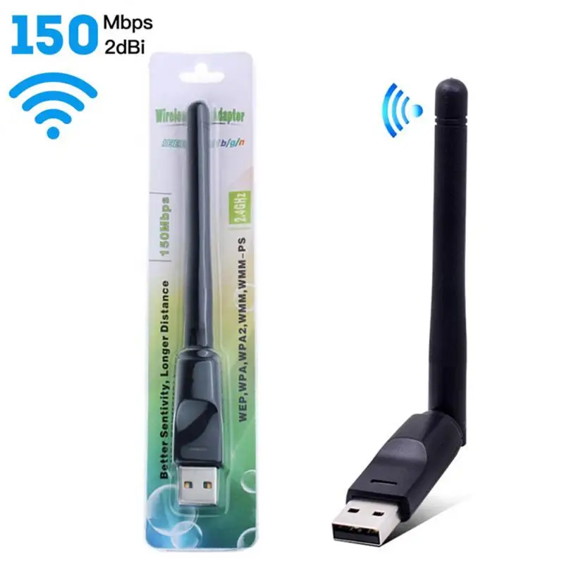 

MT7601 Mini USB WiFi Adapter 150Mbps Wireless Network Card RTL8188 Network Card Wi-Fi Receiver for PC Desktop Laptop 2.4GHz