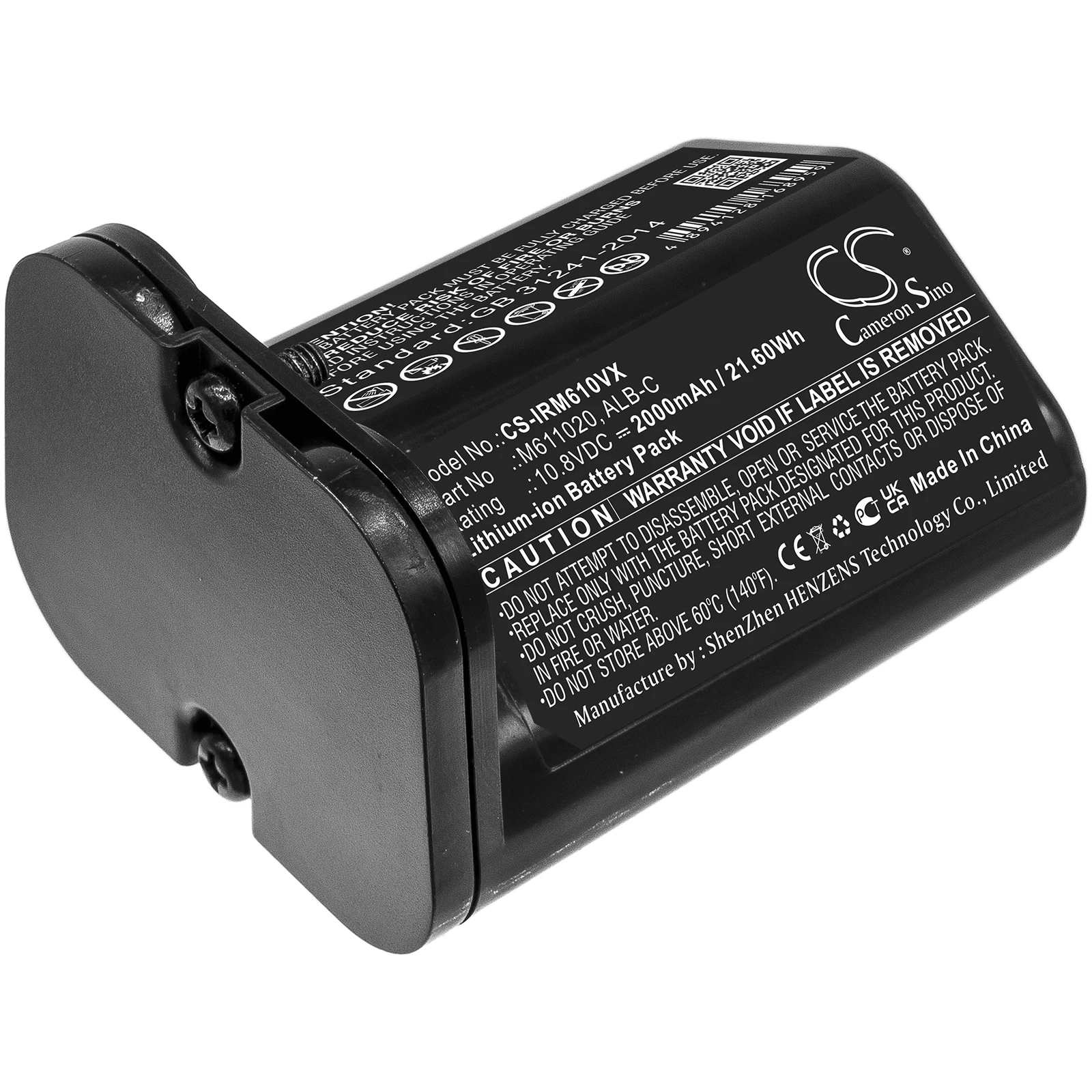 CS Vacuum Battery for iRobot Braava Jet M6 Fits ALB-C M611020 Li-ion 10.80V 2000mAh/21.60Wh
CS Vacuum Battery for iRobot Braava Jet M6 Fits ALB-C M611020 Li-ion 10.80V 2000mAh/21.60Wh