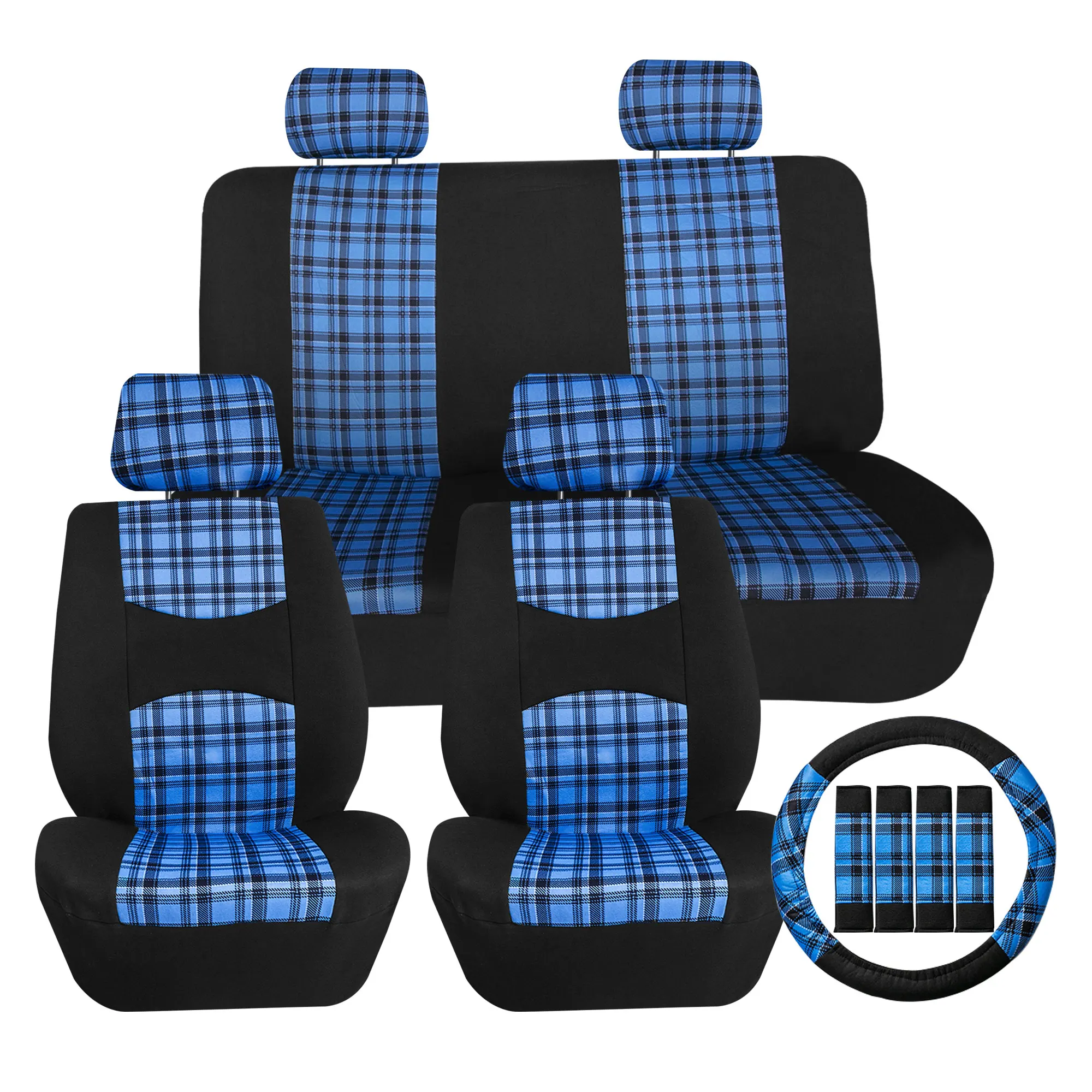 Blue Tartan57 Plaid Print Car Seat Covers in Flat Cloth, Universal Fit for most Cars, Trucks, SUVs or Vans
Blue Tartan57 Plaid Print Car Seat Covers in Flat Cloth, Universal Fit for most Cars, Trucks, SUVs or Vans