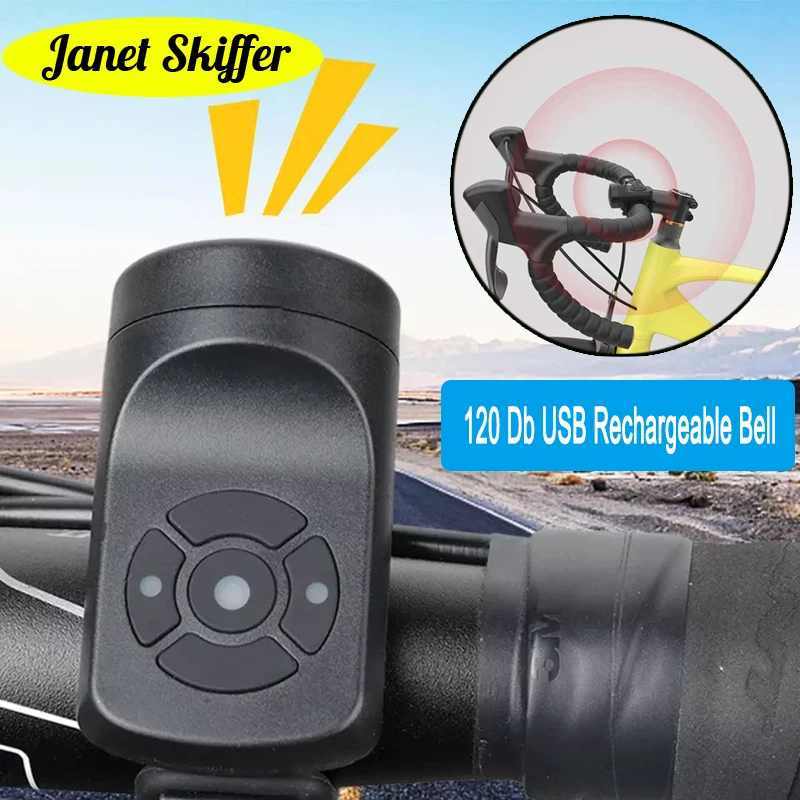 Bicycle Bell Ring 4 Mode Clear Sound USB Rechargeable 120 dB Electric Cycling Bell MTB Road Warning Safety Electronic Loud Horn
Bicycle Bell Ring 4 Mode Clear Sound USB Rechargeable 120 dB Electric Cycling Bell MTB Road Warning Safety Electronic Loud Horn