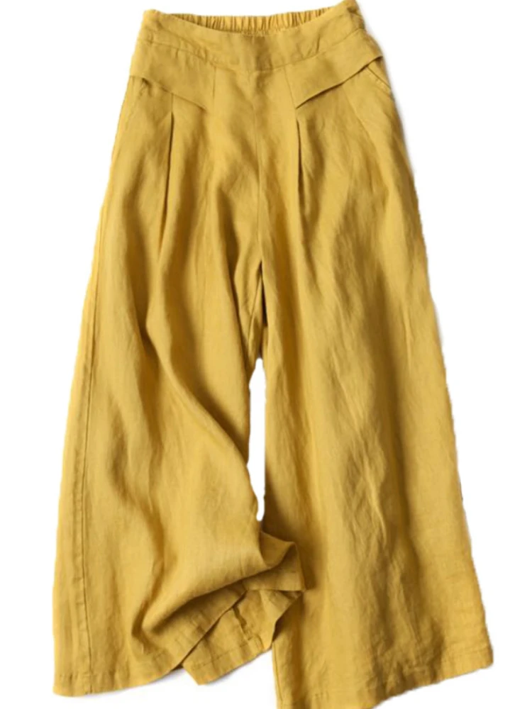 Cotton and Linen Wide-leg Culottes Women's 2022 Spring and Summer New Solid Color Loose High-waist Fashion Slim Nine-point Pants
Cotton and Linen Wide-leg Culottes Women's 2022 Spring and Summer New Solid Color Loose High-waist Fashion Slim Nine-point Pants