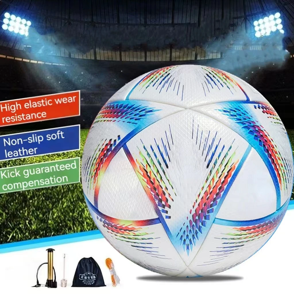 New Football World Cup 2022 Soccer Ball Size 5 PU Material Top Quality Seamless Outdoor Training Football Team Match Balls
New Football World Cup 2022 Soccer Ball Size 5 PU Material Top Quality Seamless Outdoor Training Football Team Match Balls