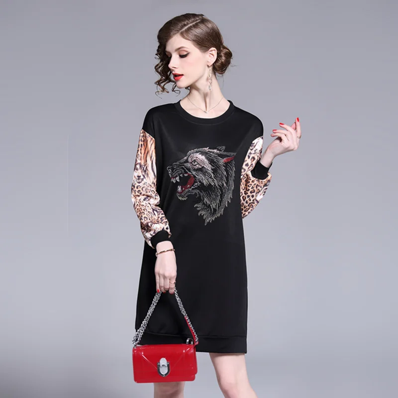 Make spot - spring cross-border trade in Europe and the us women's set auger printed stitching Wolf fashion dress
Make spot - spring cross-border trade in Europe and the us women's set auger printed stitching Wolf fashion dress