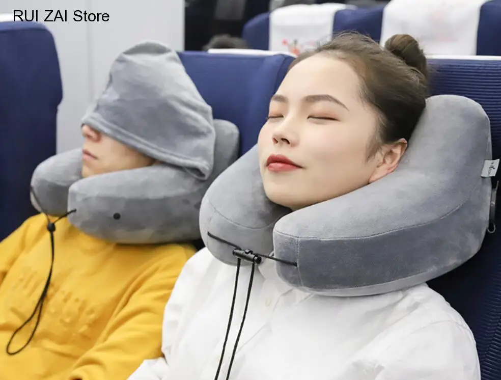 

New U-Shape Neck Pillows Inflatable Travel Pillow Supporter Headrest Body Cushion Car Plane Office Nap Home Decor