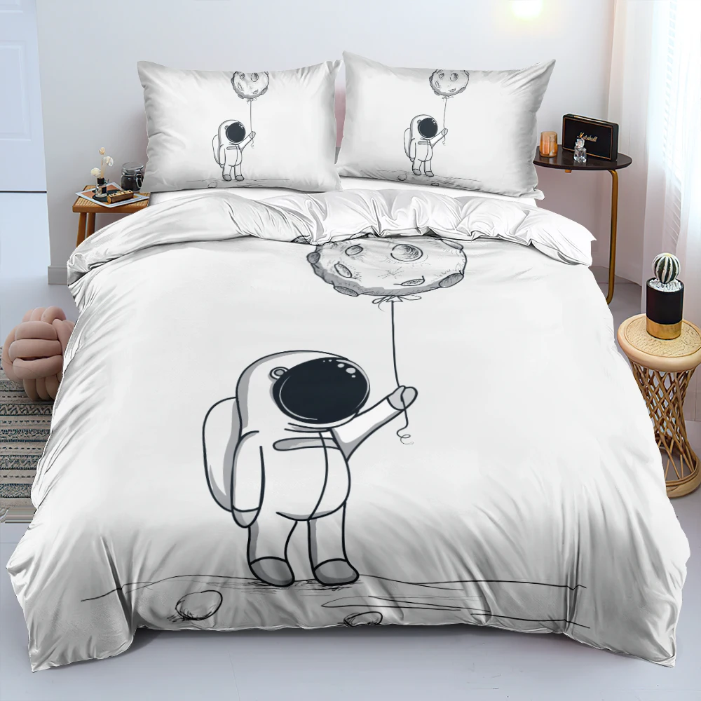3D Cartoon Astronaut Family Bed Linen White Quilt Cover Sets Full Double King Size 140x210cm Bedding Set Home Textile for Boys
3D Cartoon Astronaut Family Bed Linen White Quilt Cover Sets Full Double King Size 140x210cm Bedding Set Home Textile for Boys