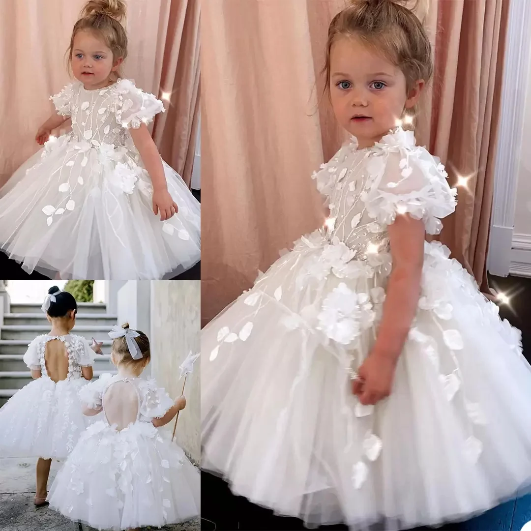 White Toddler Kids Appliques Tea Length Crystal Flower Girl Dresses A Line Short Illusion Sleeves Skirt
White Toddler Kids Appliques Tea Length Crystal Flower Girl Dresses A Line Short Illusion Sleeves Skirt