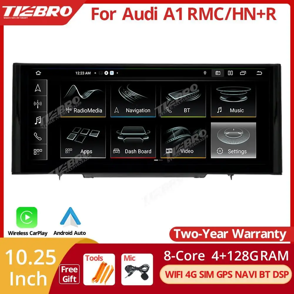 

TIEBRO 10,25 "Android 12 для Audi A1 LHD 2012-2018 RMC HN + R автомобильный мультимедийный плеер Carplay головное устройство Android Auto GPS Bluetooth