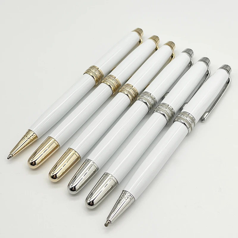 

LAN MB 163 White Metal Ballpoint Rollerball Fountain Pen Office Stationery With Electroplating Carving And Series Number