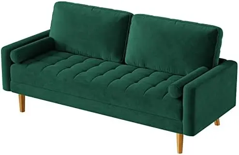 

Диван для влюбленных, 2-х местный бархатный диван 58 дюймов, мягкая стеганая подушка на сиденье, кресло с 2 диванами, современный диван среднего века